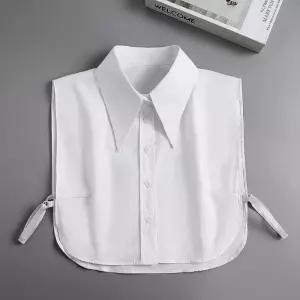 코튼 스탠다드 레이어드 뾰족 카라 포인트 넥케이프