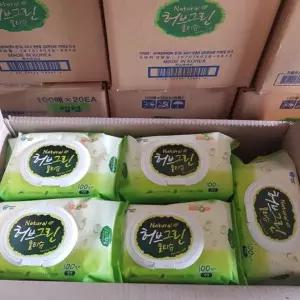 가성비 내츄럴 허브그린 물티슈 캡형 20개입 버블윅 100매