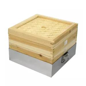 인덕션 겸용 나무 찜기 세트 대 뚜껑1 채반2 물솥1 만두 한식 캠핑 찜통 주방 용품