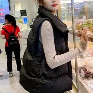 하이넥 여성 패딩 조끼 캐주얼 여자 오버핏 조끼 베스트 겨울