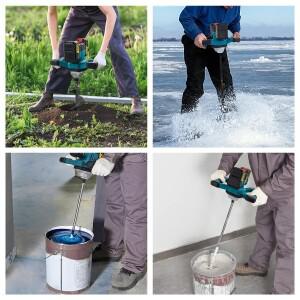 Gisam 무선 전기 콘크리트 믹서 6 기어  시멘트 모르타르 석고 블렌더 페인트 믹스 makita 호환용 18v 배터