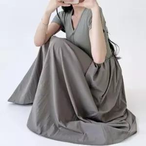 일체형 롱원피스 하객룩 직장인 데일리 사절 봄 가을