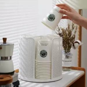 다용도 회전식 주방 화장품 종이컵꽃이 선반 정리대