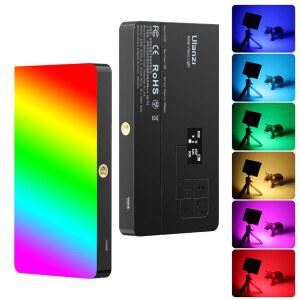 [미국배송] ULANZI LT002 RGB 비디오 라이트 휴대용 LED 카메라 패널 0-360 풀 컬러 CRI 95+ 2500-9000K 브이로그 사진 촬영 회의를 위한 4000MAH 충전식 DSLR 조명