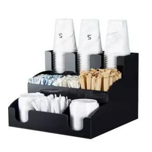 카페컵홀더 스테인레스 티박스 뚜껑 정리함 티백 카페 티코스터 커피 수납함 탕비실 종이컵