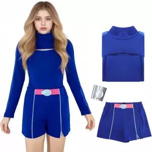 Gvnphal 좀비 노바 코스튬 애디슨 여성 던 오브 뱀파이어 코스프레 할로윈 파티 의상 손목밴드와 함께