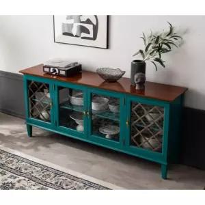 미드센츄리 유리그릇장겸 빈티지 홈바 홈카페 테이블/ 미니 긴 창가 거실