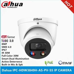 Dahua IPC-HDW3849H-AS-PV-S5 8MP POE 내장 마이크 및 SPK 스마트 이중 조명 능동 억제 TIOC WizSense IP