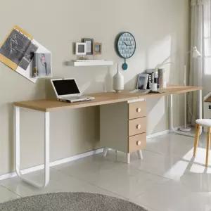 북유럽 2인용 형제자매 와이드 책상 2800 (2색) 컴푸터 컴퓨터 아들방 좋은