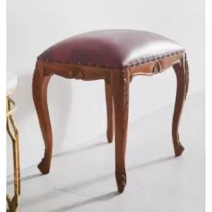 빈티지 버건디 엔틱 직사각 원목 스툴 / 현관 거실 낮은 소파 쇼파 보조