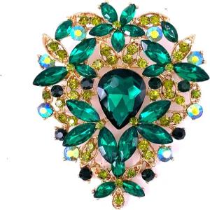 셀로보 부케 스카프 빅 브로치 핀 크리스탈 주얼리