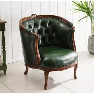 빈티지 그린 수공예 엔틱 1인용 원목 쇼파 / 의자 일인용 체어 좋은 거실