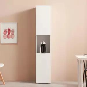 화이트 미니멀리즘 36cm 틈새 긴 주방수납장 다용도 그릇장 붙박이 가구