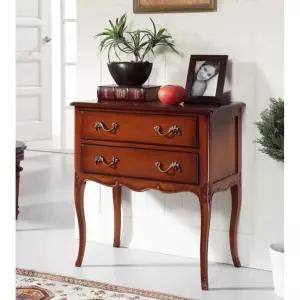 2단 서랍형 마호가니 원목 엔틱 콘솔 700 / 코너 거실 북유럽 좁은 받침대