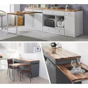 공간절약 슬라이딩 원목 식탁 홈바 수납장1000 원룸 주방 탁자 바테이블