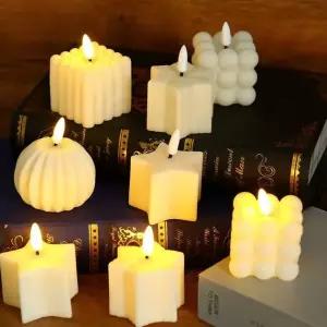 LED 미니 조명 촛불 2종세트 큐브 캔들 장식 이벤트