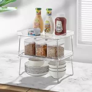 투명 접이식 모듈 선반 화장품 책상 주방 정리 수납