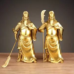 황동 관우 조각상 미니 인테리어 장식 꾸미기