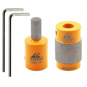 스테인드글라스용 EXFEIN 그라인더 비트 - 다이아몬드 헤드 1/4인치 3/4인치 코어 브레이즈드 도구 및 용품