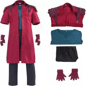 IMDATE 데빌 단테 코스프레 코스튬 성인 남성 레드 재킷 수트 할로윈 의상