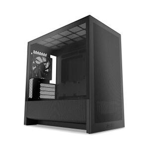 NZXT H3 Flow u2013 Micro-ATX PC 케이스 최적화된 공기 흐름 포함 후면 팬 u2013은 280mm 전면에 맞는 풀사이즈 GPU 240mm 상단 라디에이터 백커넥트 마더보드 블랙을 지원합니다