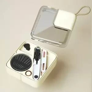 스퀘어 수예 DIY 실 바늘 바느질 받짇고리 세트