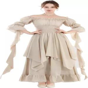 NSPSTT 빅토리아 시대 드레스 르네상스 의상 여성 고딕 마녀 중세 웨딩