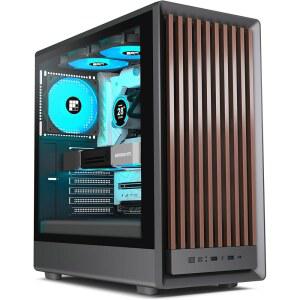 FOIFKIN M1 PC 케이스 - Walnut 전면 창에 4 PWM ARGB 팬 ATX 미드 타워 게이밍 타입-C FOIFKIN(블랙 M1) 장착
