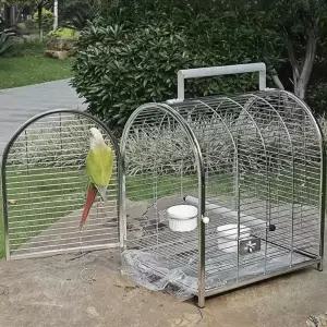 앵무새 케 앵무새장 소형 새장 스테인레스 휴대용 조류