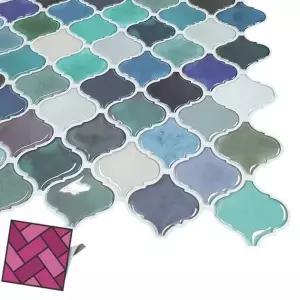 월타일스티커 506 파랑혼합 잔다마스크 타일벽지