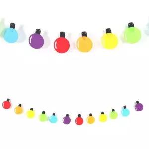 전구등 모형 가랜드 파스텔 생일 배너 소품 파티 장식