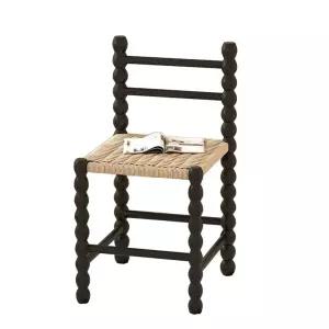 라탄 식탁의자 등나무 46 블랙 레트로 트렁크 북유럽 엔틱 빈티지 암체어 카