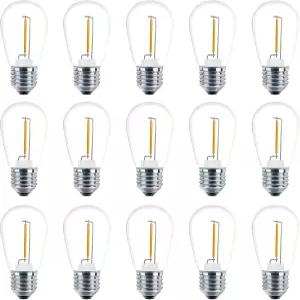 메코나드 샤터프루프 LED S14 교체 전구 E26 중간 나사 베이스 11와트에 해당하는 빈티지 에디슨 상업용