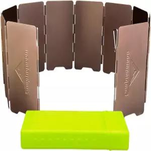 캠핑 문 10 접시 접이식 윈드스크린 캠프 스토브 앞유리 보관함 포함