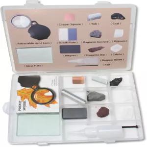 손 렌즈 스트릭 플레이트 자석 및 광물(탈크/석탄/칼슘)이 포함된 콜리드컬러 13pc 미네랄 ID 키트 -
