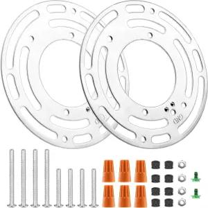 2팩 범용 조명 기구 장착 브래킷 나사 및 너트가 있는 직경 4인치 강철 원형 크로스바 벽 마운트용 천장