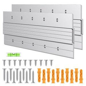 [미국배송] 유니라이프 2쌍 12인치 프렌치 클리트 행거 80파운드 하중 헤비 듀티 그림 알루미늄 합금 거울 걸이 하드웨어 벽 장착 브래킷 Z 바 클립과 버블 레벨이 연동됨