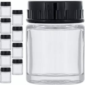 마스터 에어브러시 10팩 TB-001 플라스틱 뚜껑이 있는 빈 3/4온스 22cc 유리 병 - 교체용 페인트 보관