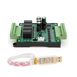 PLC 프로그래밍  로직 컨트롤러 FX2N-10MR, 32 비트 산업용 제어 보드 릴레이 모듈, USB to TTL 케이블 포