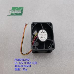 DELTA AUB0412HD 전원 음소거 냉각 선풍기 40x40x20mm, 4cm 4020 DC 12V 0.16A 3 핀 컴퓨터 섀시,