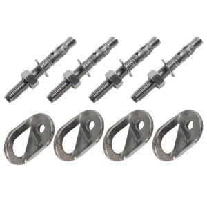 YZTONPAO 암벽 등반 홀드, 304 스테인리스 스틸 헤비 듀티 클라이밍 앵커, 10mm (3/8인치) 실내 야외 열차용 앵커 볼트 고작업자 / 등산 홈 헬스장 해먹스(4개)