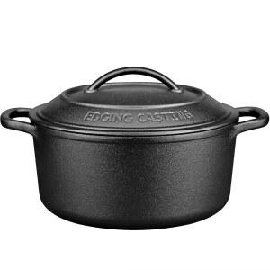 [미국배송] 뚜껑 이중 손잡이가 있는 프리시즌 무쇠 더치 오븐 냄비 사워도우 빵 베이킹 오븐 캠핑 그릴 인덕션 전기 5쿼터 라운드 블랙