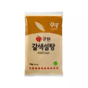 큐원 갈색설탕 3KG X 8개 황설탕 업소용설탕 식재료 설탕대용량 황갈색
