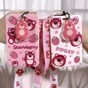 디즈니 토이스토리 귀여운 랏소베어 펜더트 목걸이형 카드 지갑 홀더 교통카드 학생증 케이스