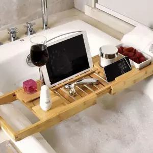 원목 욕조 로에드 트레이 거치대 대나무 반신욕