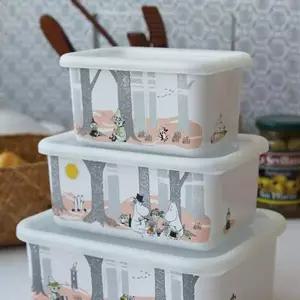 [콩심팥심]뚜껑이 있어 위생적인 에지리 무민 법랑 찬통 3size