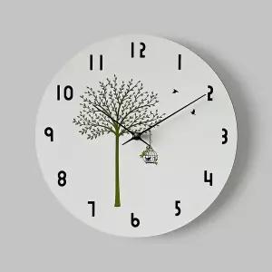[골드스마일]아트월 무타공시계 일러스트 행운나무 무소음 벽시계