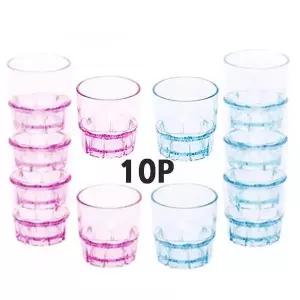 [콩심팥심]다회용 투명 소주잔 10P 야외용 행사용 캠핑용