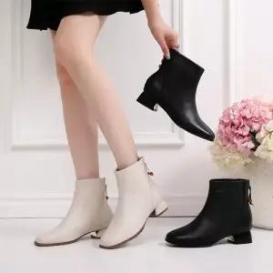 샤오원샵 여사친 추동 기모 단화 워커 가죽 플랫폼 미들 플랫워커 키작녀 면화 앵클부츠 리얼 꾹3