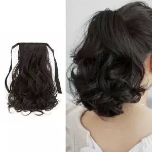 여자 묶음머리 부분가발 웨이브 포니테일 헤어피스